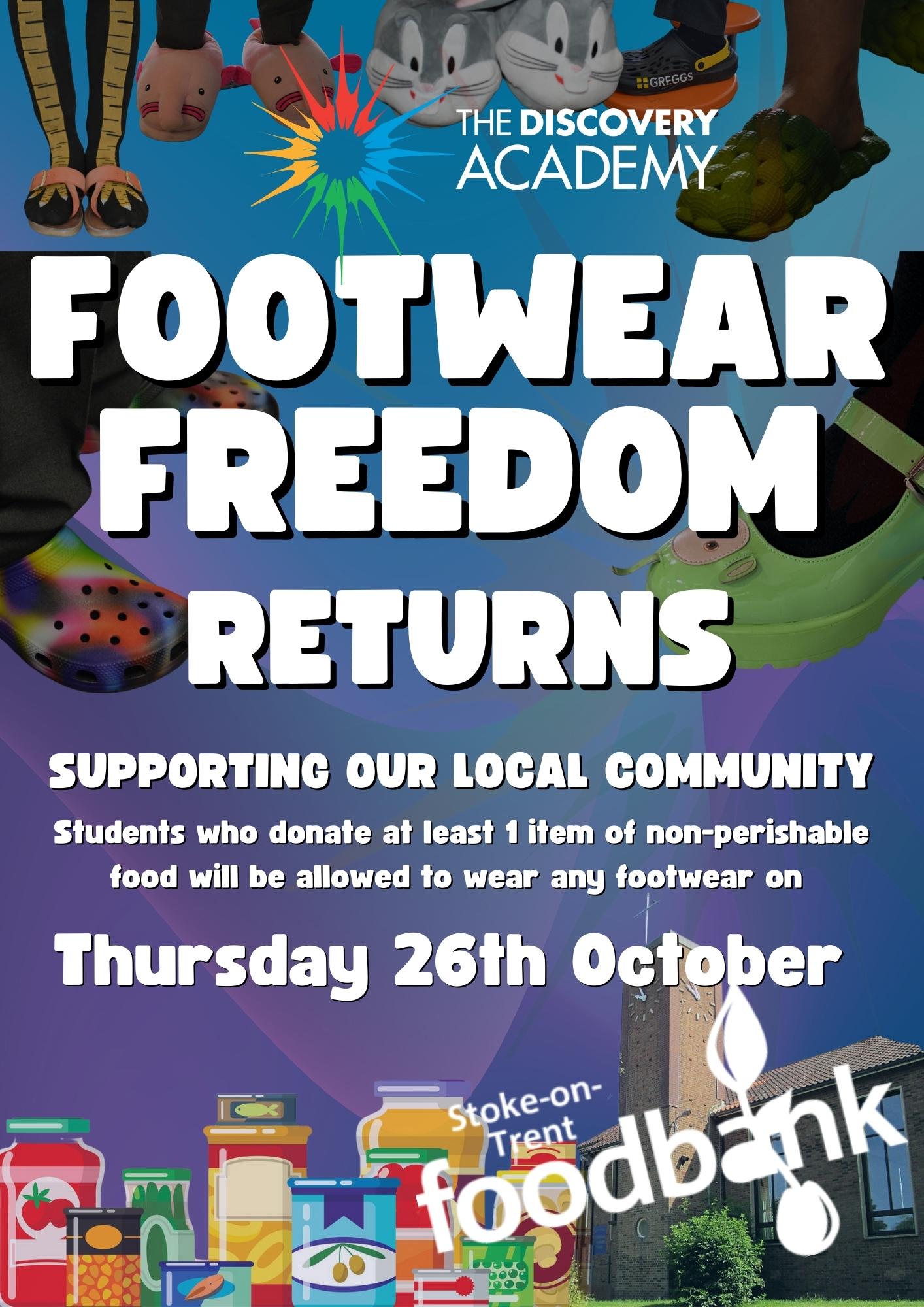 Footwear Freedom Returns The Discovery Academy Stoke on Trent